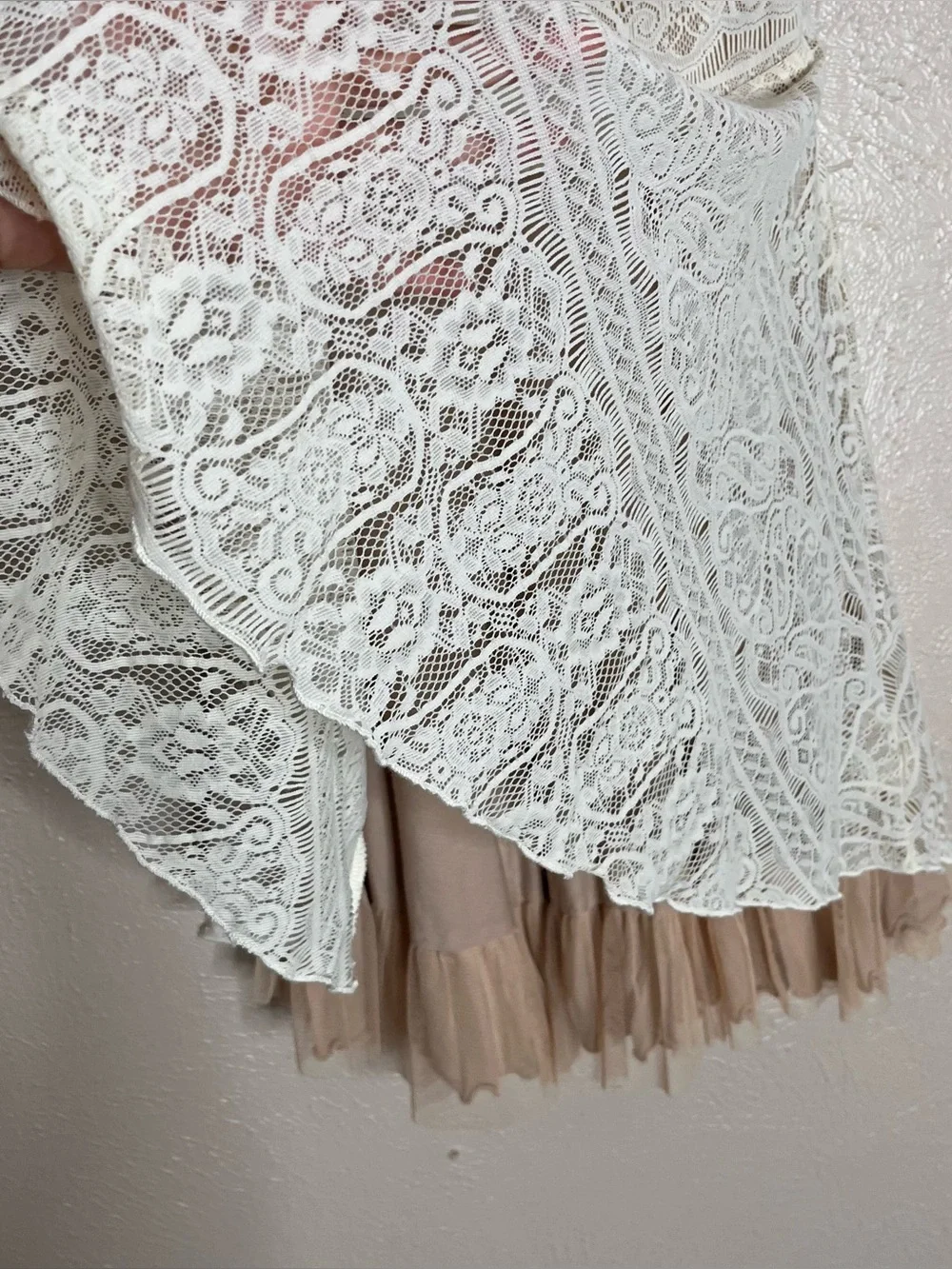 Free people strapless lace skater dress ivory